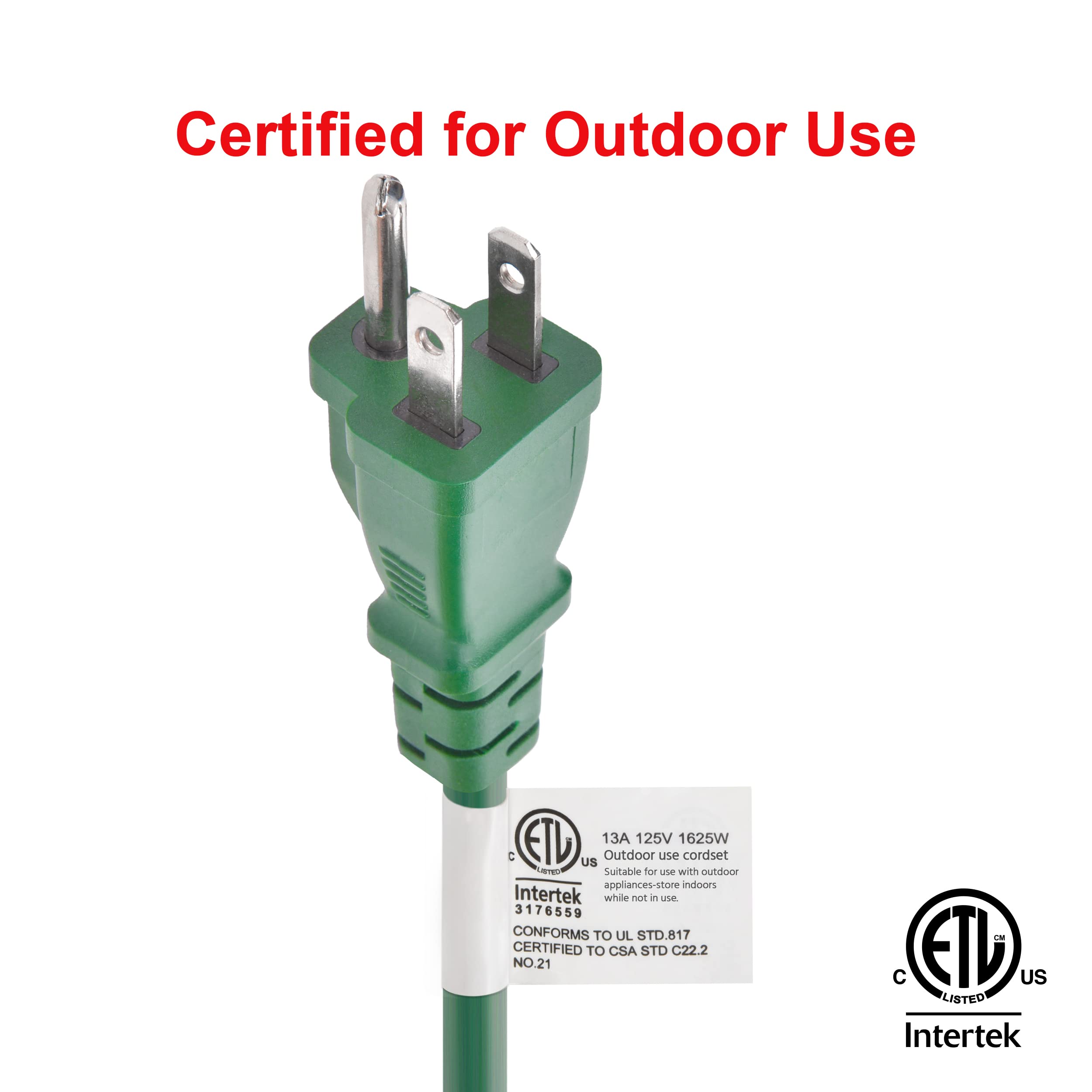 Amazon.com: Clear Power 20 英尺(約7.6 公尺)16/3 SJTW 綠色景觀延長